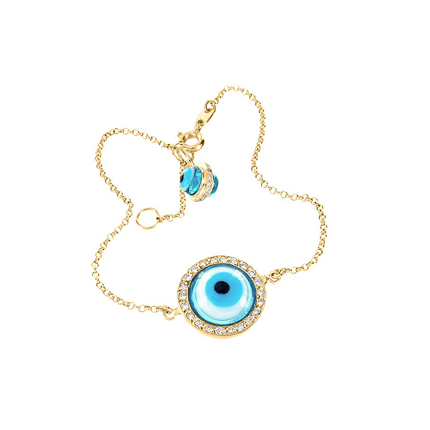 imagem do produto Pulseira Olho Grego com Moldura de Brilhantes