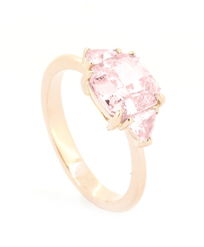imagem do produto Anel solitário Diamante rosa