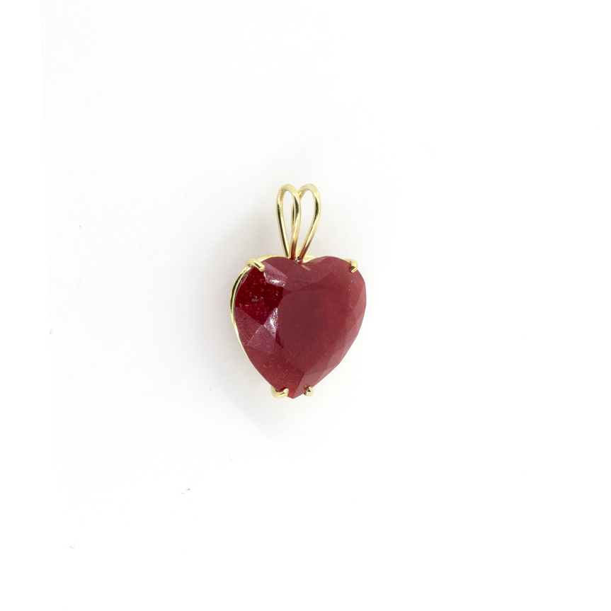 imagem do produto Pendente Corao Jade Vermelho 13,63ct