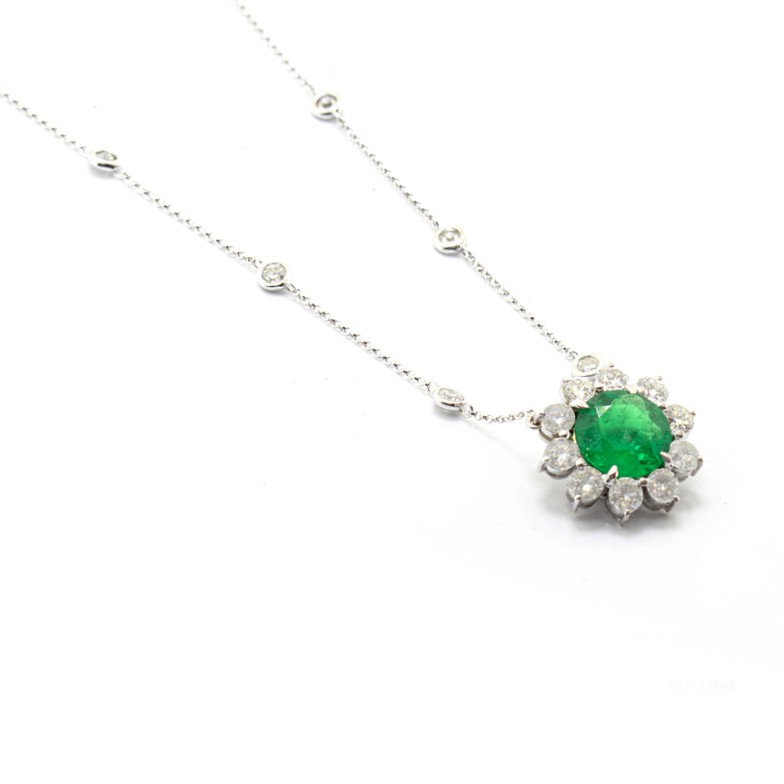 imagem do produto Gargantilha Esmeralda Muzo Redonda e Diamantes