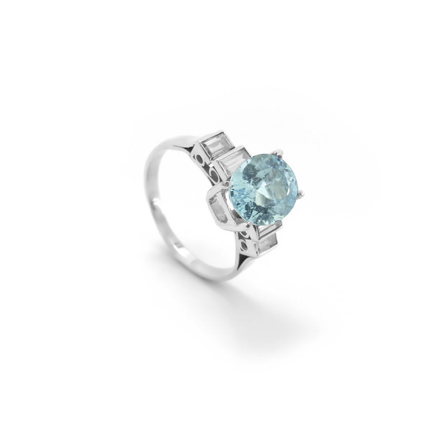 imagem do produto Anel com Turmalina Paraba Africana e Diamantes