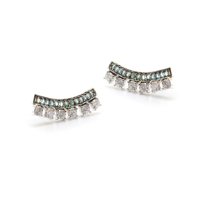 imagem do produto Brinco Ear Cuff Turmalina Paraba e Brilhantes