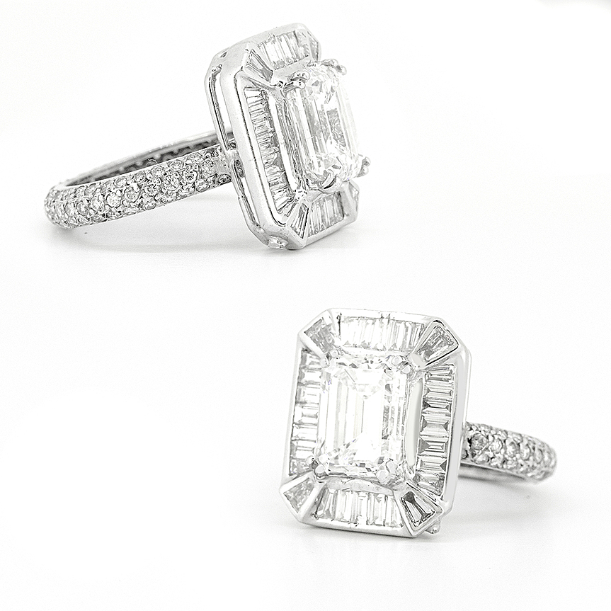 imagem do produto Anel Baguete Moldura