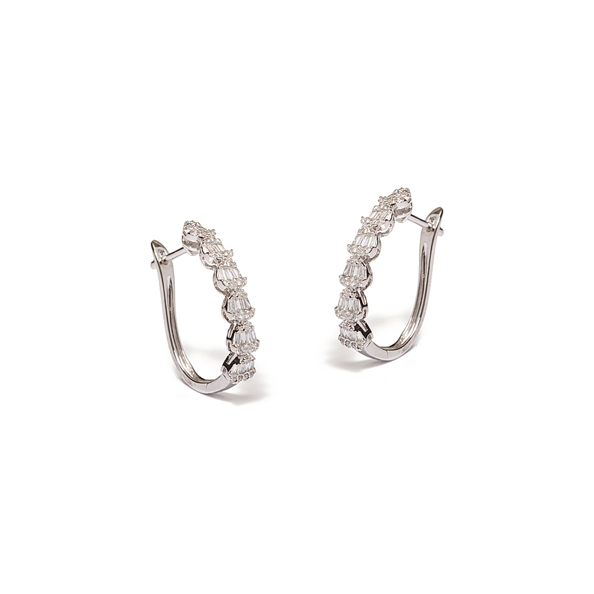 imagem do produto Argola Baguetes Diamantes