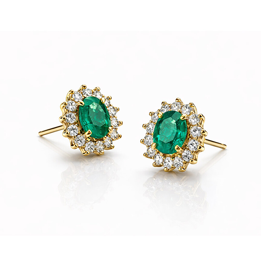 imagem do produto Brinco Oval Esmeralda de Muzo