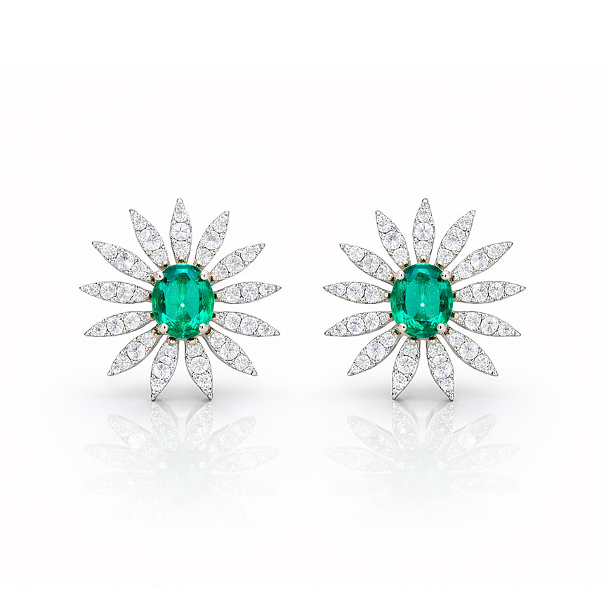 imagem do produto Brinco Flor de Esmeralda Muzo