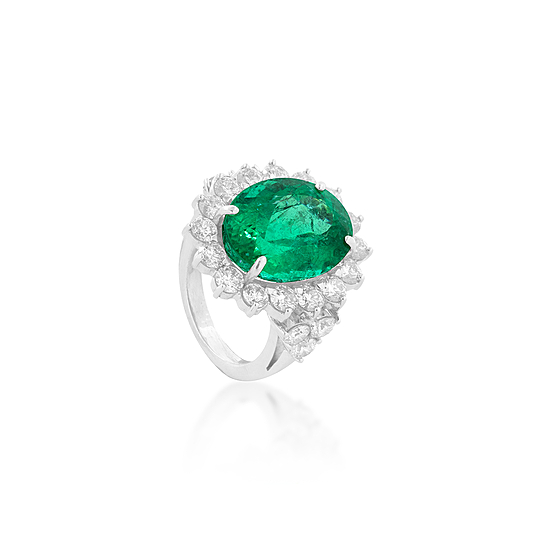 Anel Majestoso com Turmalina Paraíba Verde 18,27ct GIA