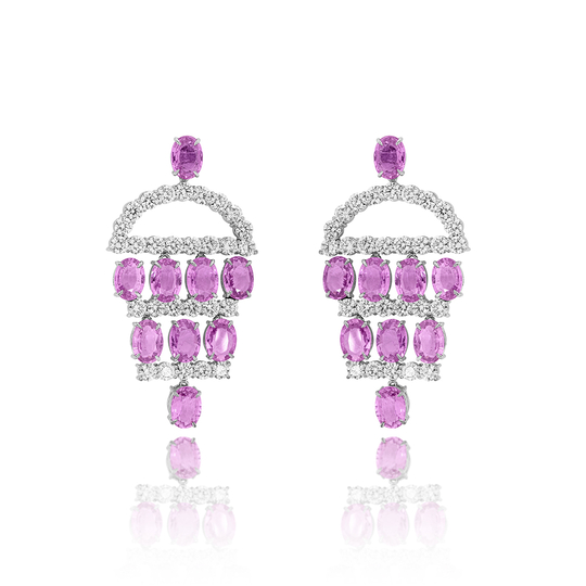 Brinco Deco Safiras Rosas