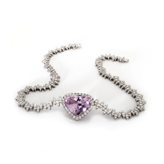 Gargantilha Coração Kunzita