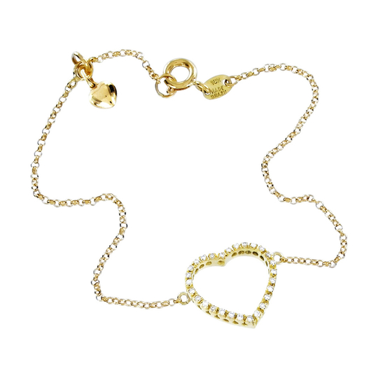Pulseira Coração com diamantes