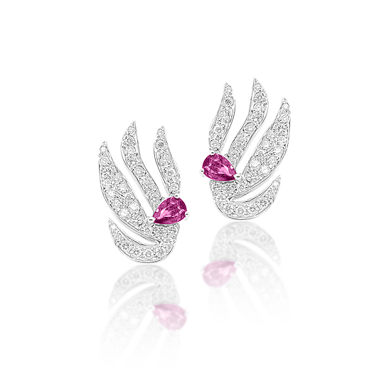 Brinco Algas Rubelitas e Brilhantes