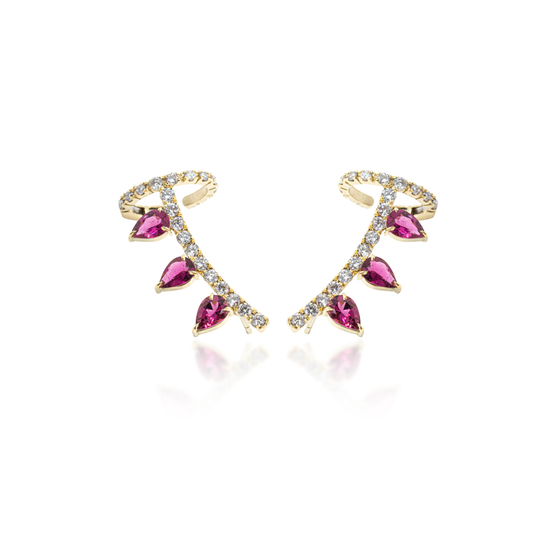 Ear Cuff  Diamantes e Rubelita