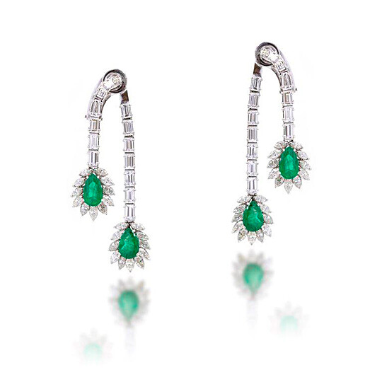 Brinco Esmeralda E Diamantes
