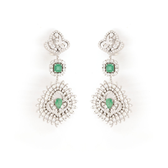 Brinco Indiano Esmeraldas e Diamantes