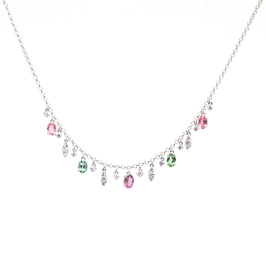Gargantilha Turmalinas e Diamantes