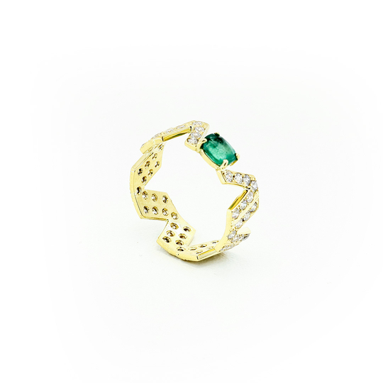 Anel Geométrico Esmeraldas