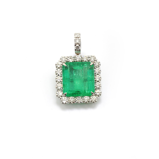 Pendente colombiana 30,71ct GIA brilhante 30pts