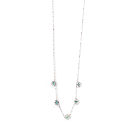 Gargantilha 5 Pendentes Turmalina Paraíba