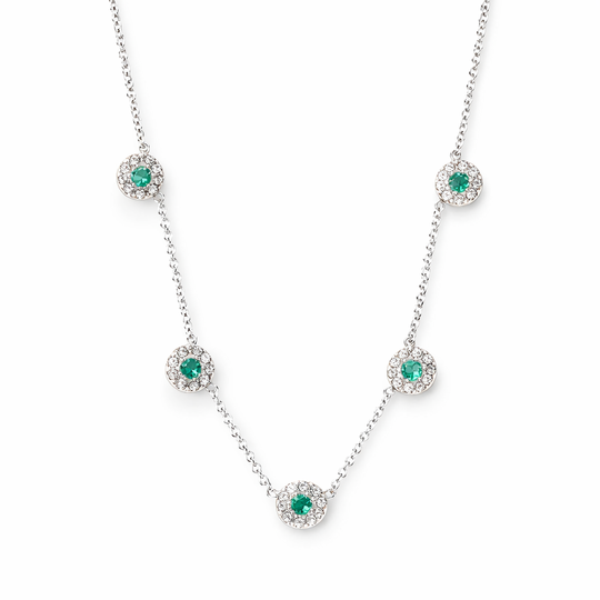 Gargantilha 5 Pendentes Turmalina Paraíba