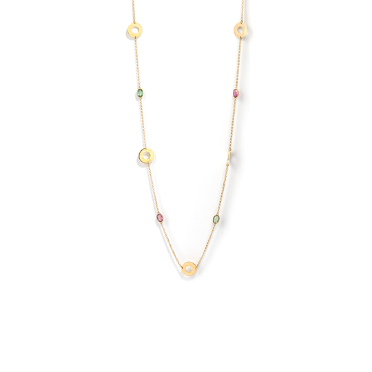 Gargantilha com Turmalinas Mix e Elementos Boia