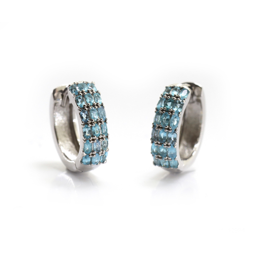 Argola Turmalina Paraíba Oval Pavê