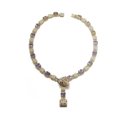 Gargantilha Pantera com Ametrino  e Diamantes