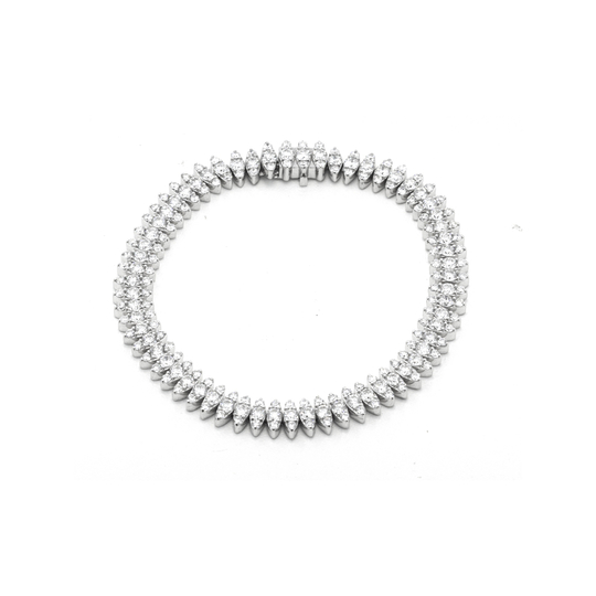 Pulseira Riviera Navete com Diamantes