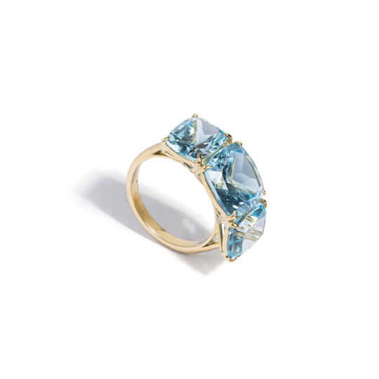 Anel de Topázios Sky em Ouro