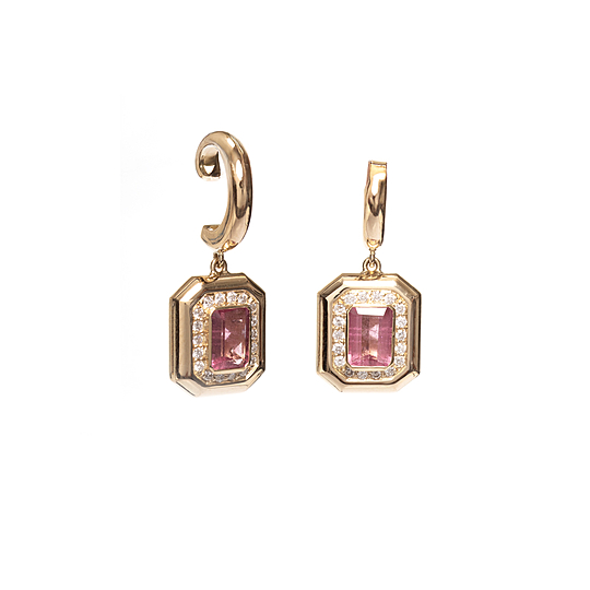 Brinco Bold Turmalina Rosa