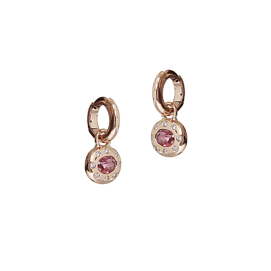 Brinco Bold Turmalina Rosa
