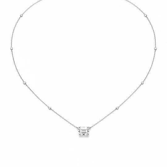 Gargantilha Solitario Baguete