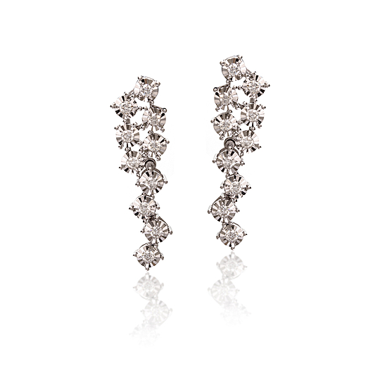 Brinco Cascata Diamantes