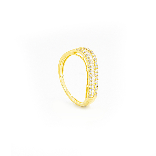 Anel Meia Aliança Baguetes