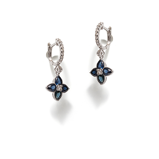 Argola Trevo Safiras