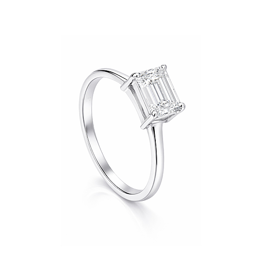 Anel Solitário Baguete