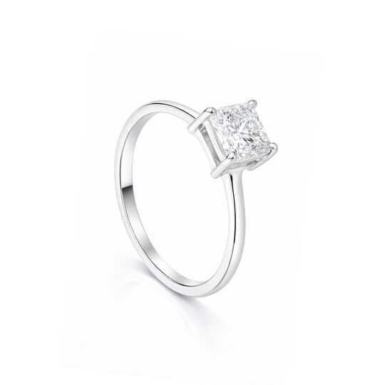 Anel Solitário Baguete