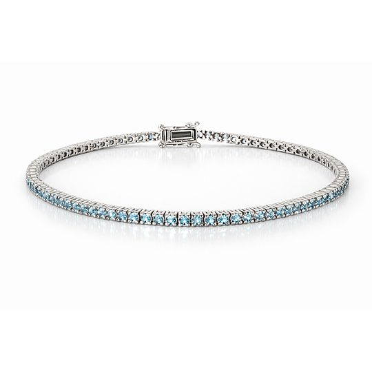 Pulseira Riviera com Topázio Azul de 22cm