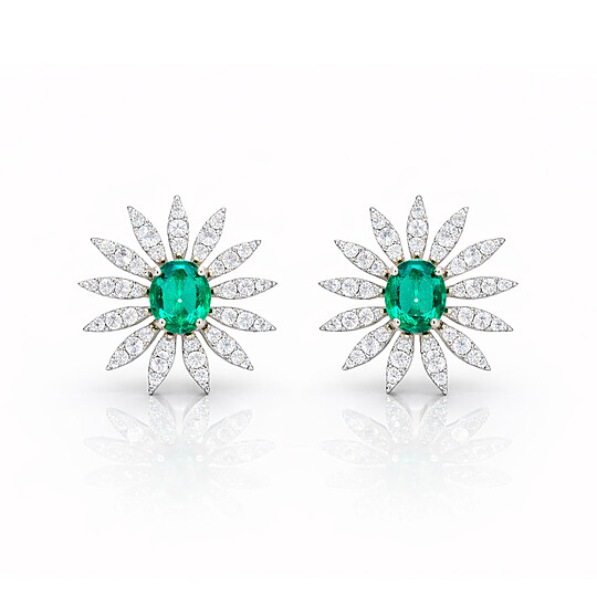 Brinco Flor de Esmeralda Muzo