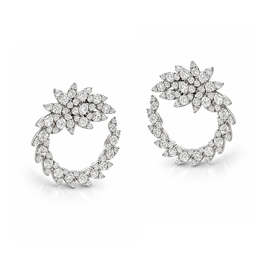 Argola Navete de Diamantes