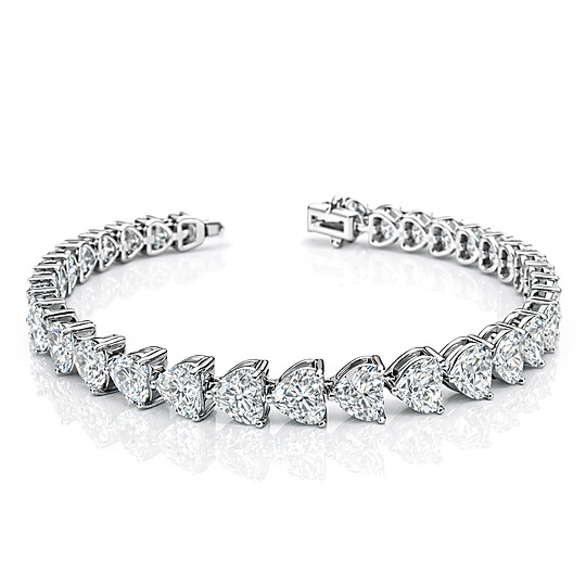 Pulseira Riviera 33 Corações de Diamantes GIA