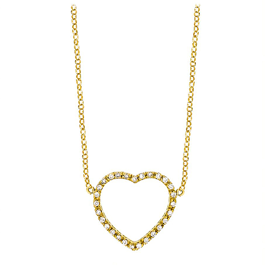 Gargantilha Fio com Coração Vazado Brilhante