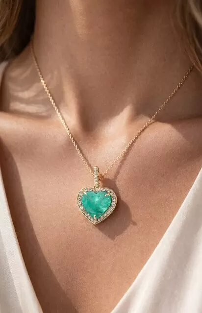 Comprar Pendente Coração Esmeralda de Muzo - alta joalheria